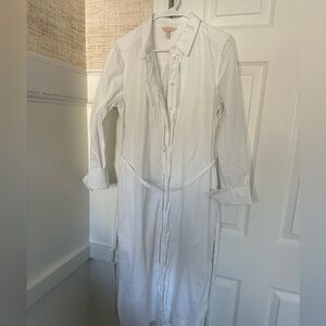Rebecca Taylor white cotton button up dress